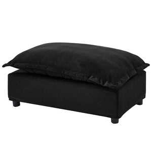 Modern Cozy Upholstered Armchair Sofa With Movable Ottoman