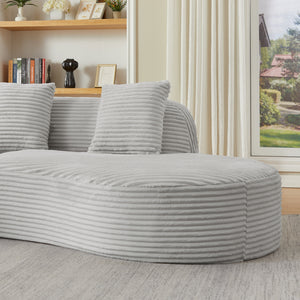 Contemporary Corduroy Curved Sectional Sofa