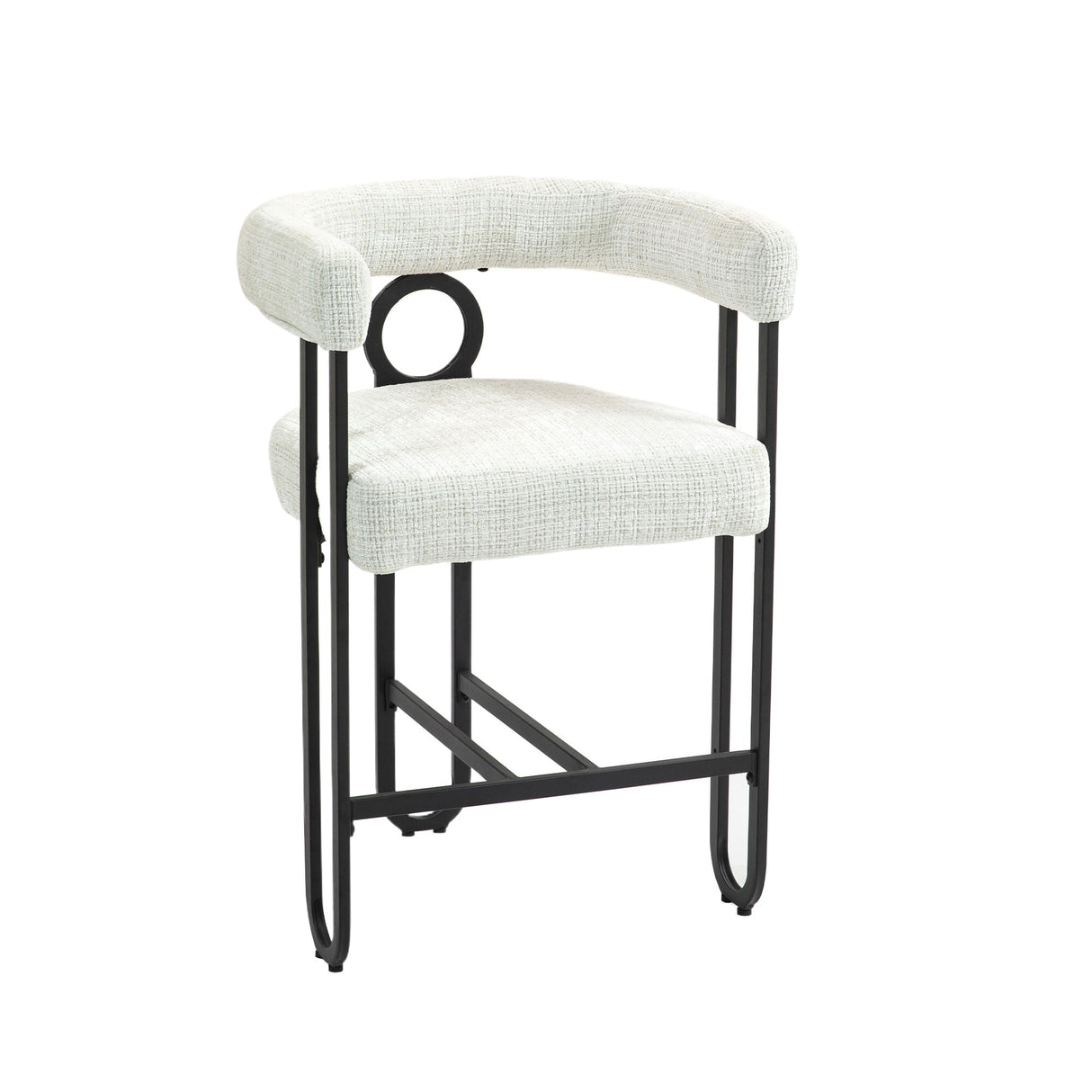 Household bar stools set of 2, modern upholstered with back