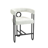 Household bar stools set of 2, modern upholstered with back