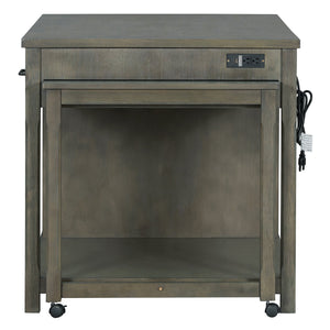 TREXM Extendable Kitchen Island with Storage