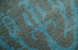 4.5x6.5 Hand Knotted Blue and Brown Modern Persian Style  Art Silk Area Rug
