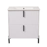 Bathroom Vanity With Ceramic Sink, Fluted Design