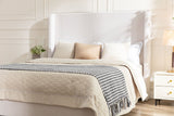 Harper upholstered bed, 54" headboard, textured ivory canvas
