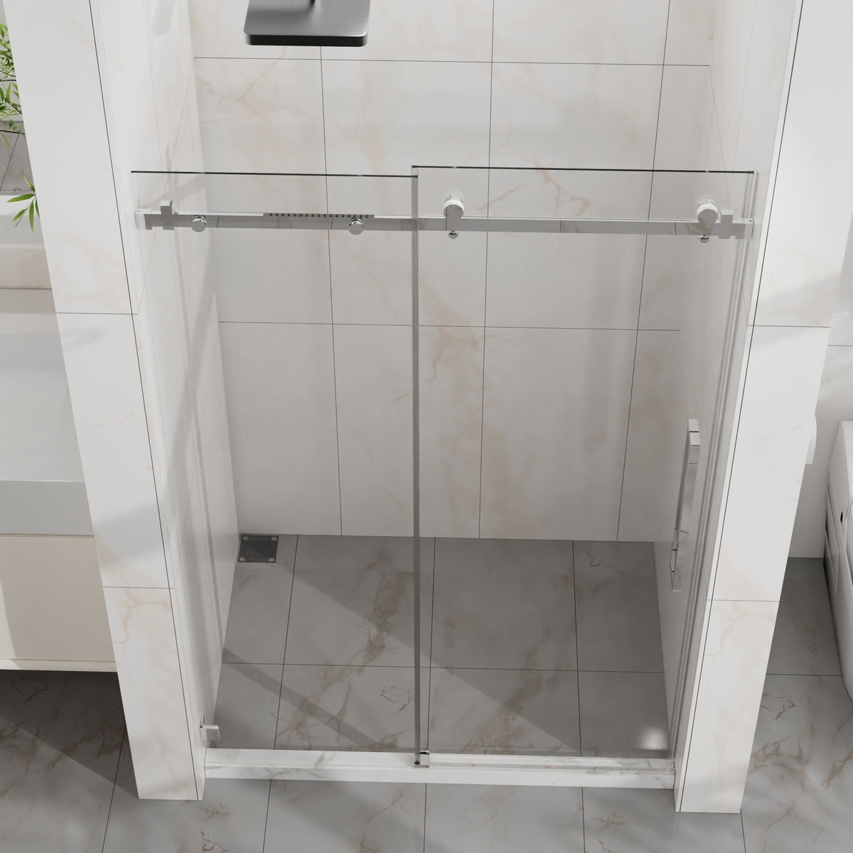 Frameless Tub Sliding Shower Door With Easy Clean Coating