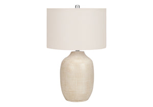 Lighting, 26'h, Table Lamp, Cream Ceramic, Ivory / Cream Shade, Contemporary