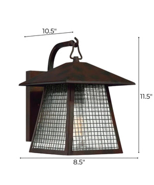 12" High, 1-Light Valiant Bronze Finish with Clear Seedy Glass Outdoor Wall Lantern