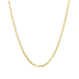 2.3mm 14k Yellow Gold Rolo Chain
