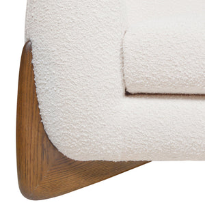 Alpine Luxurious Upholstery Sherpa Sofa with Removable Cushions - Available in White, Black, or Dark Green