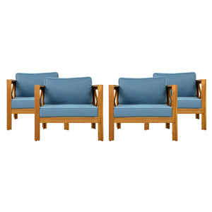 Patio Conversation Set, Outdoor Wood Conversation Seat (Set of 2)