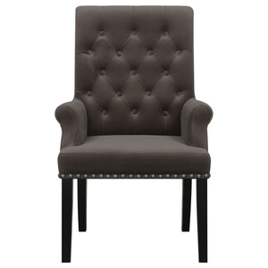 Norwich - Dining Arm Chair With Button Tufting And Rolled Top