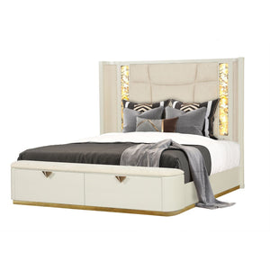 La Pierre - Bed With Storage Drawers And LED Headboard