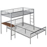 Bunk Bed With Desk, Ladder And Quality Slats For Bedroom