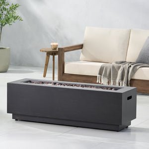 Modern Dark Grey 40" Outdoor Iron Propane Fire Pit