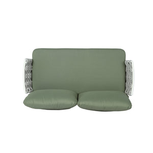 Mariano Steel 4-Pieces Conversation Set, Off White+Green