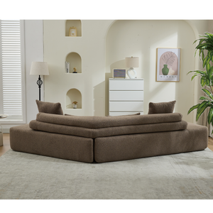 Minimalist Cloud Sectional Couch 4-Seater Brown
