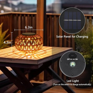 2 Pack Solar Lanterns Outdoor Waterproof Table Lamp Decor