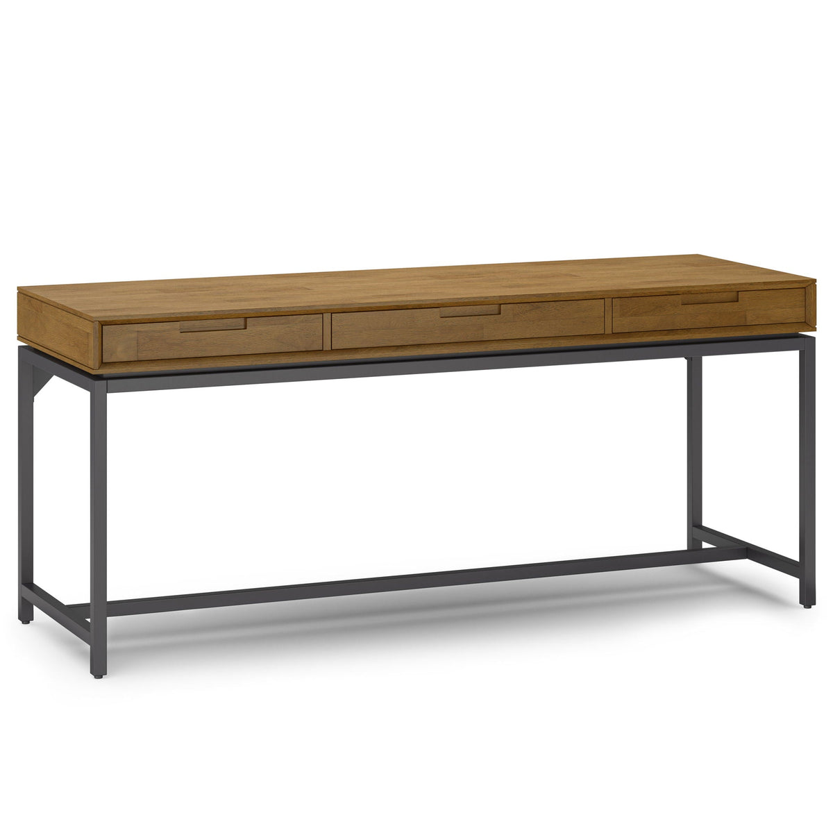 Mid Century Wide Writing Desk with Three Drawers - Multiple Colors
