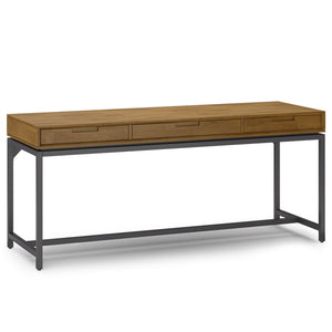 Mid Century Wide Writing Desk with Three Drawers - Multiple Colors