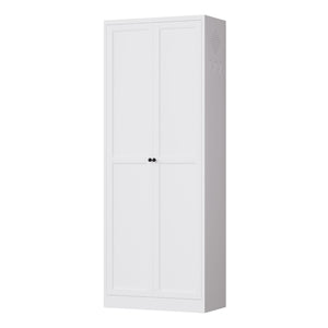 Kitchen Pantry Cabinet With Doors, Heavy-Duty Freestanding Storage Organizer With 5 Adjustable Shelves, Tool Free Assembly - White