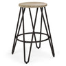 Simeon - Multifunctional Metal Stool With Wood Seat