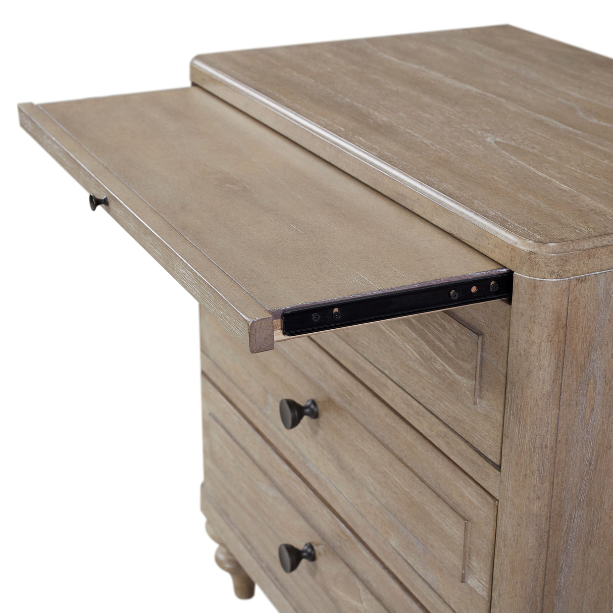 Solid Wood Nightstand with 3 Drawers