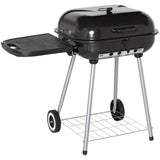Outsunny 21' Portable Charcoal Grill with Wheels and Bottom Shelf