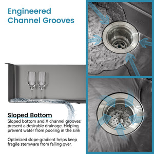 Stainless Steel Kitchen Sink, 23"x19" Single Bowl, Undermount Handmade Sink