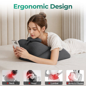 Memory Foam Ergonomic Wedge PillSex Pillow Couples Sex Toys, 27° Ergonomic Memory Foam Support Pillow, Contoured Lounger Cushion for Back & Lumbar Support, Multi-Functional Comfort Pillow(Dark grey)