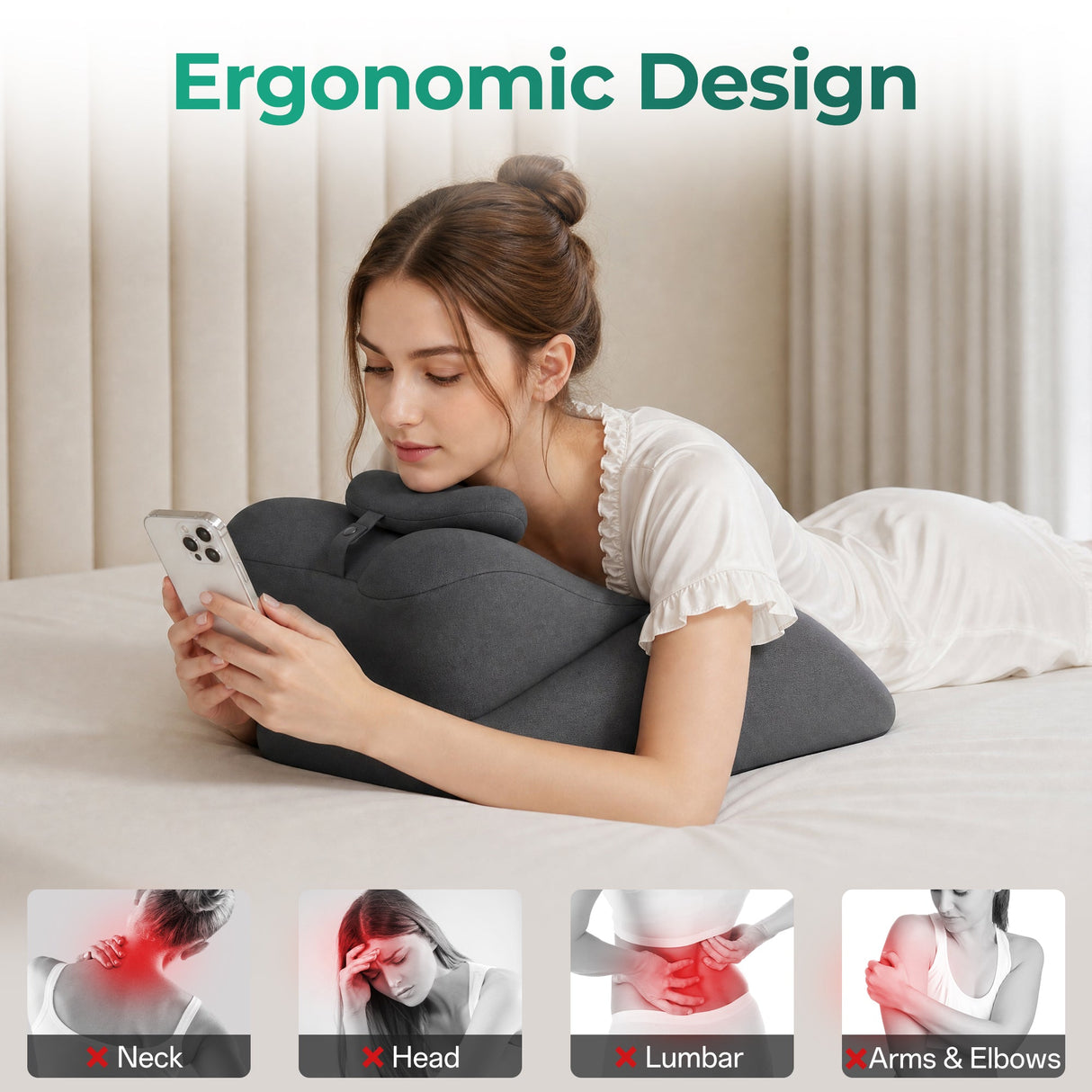 Memory Foam Ergonomic Wedge Pillow for Couples