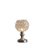 12" Silver Globe Led Table Lamp With Clear Globe Shade