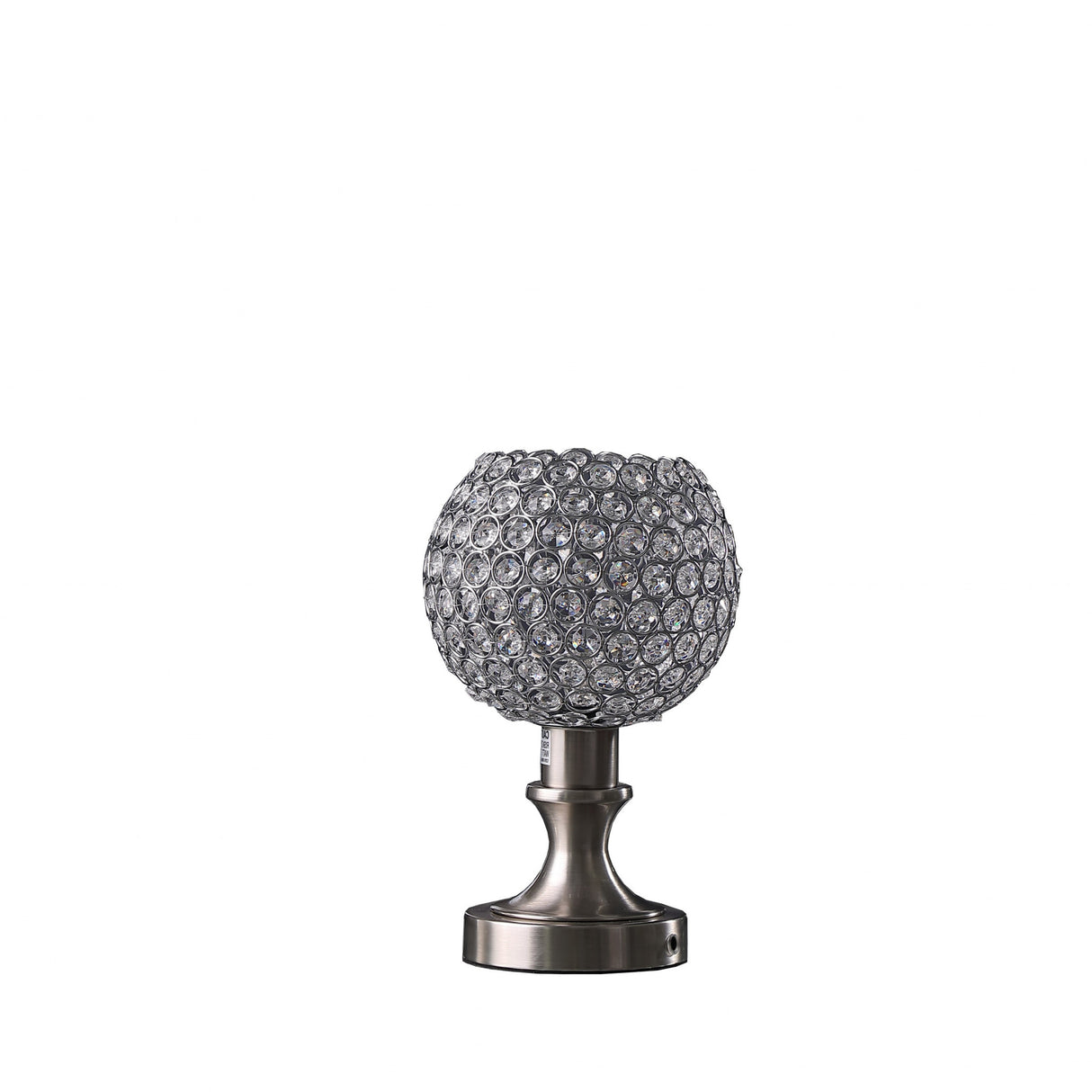 12" Silver Globe Led Table Lamp With Clear Globe Shade