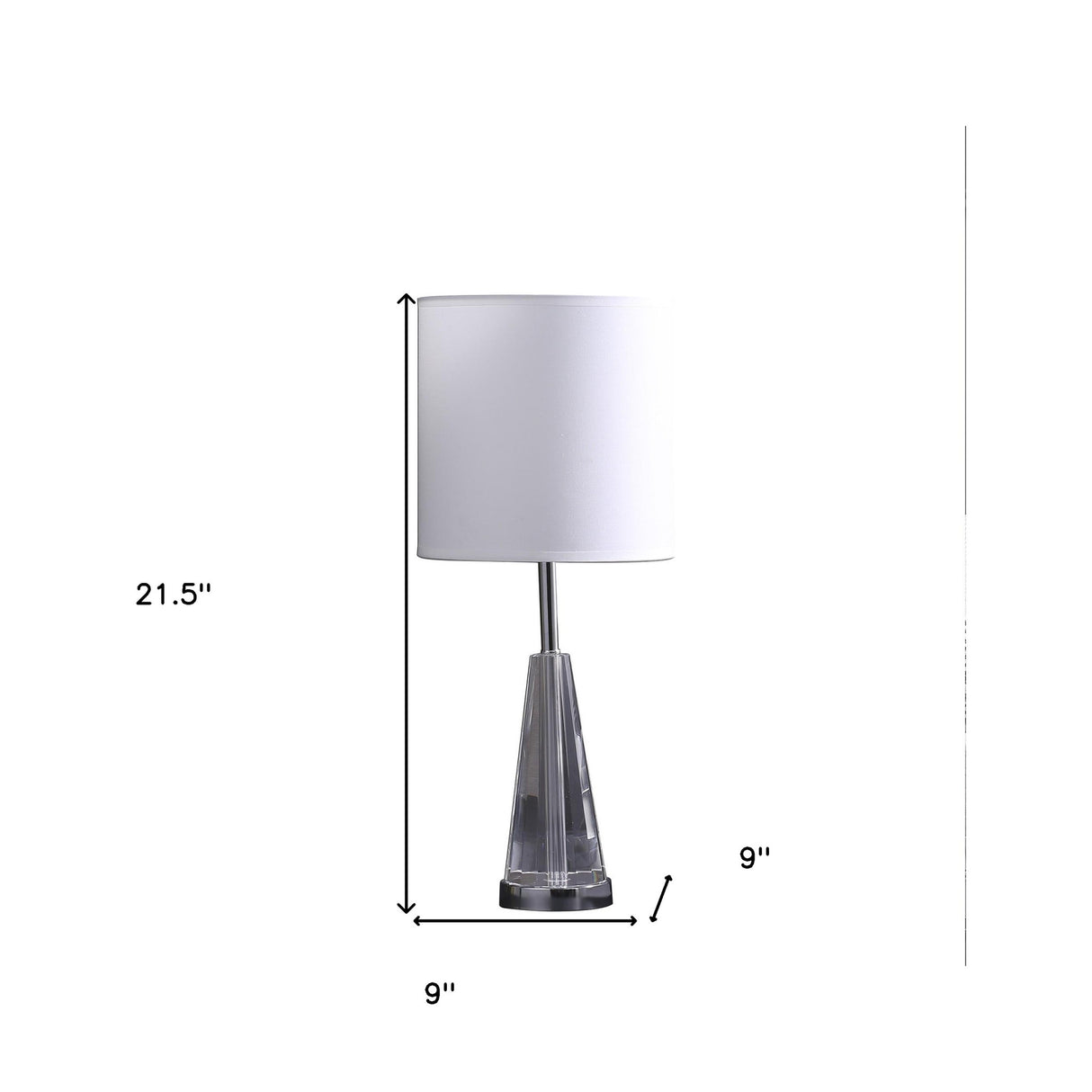 22" Silver Bedside Table Lamp With White Drum Shade
