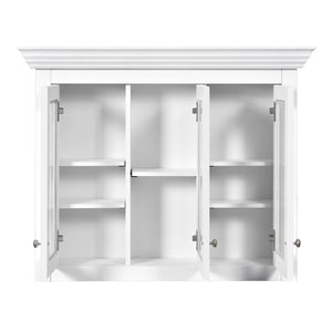 Bathroom Medicine Cabinet With Mirror, 5 Adjustable Closed Shelves, Wall-Mounted - White