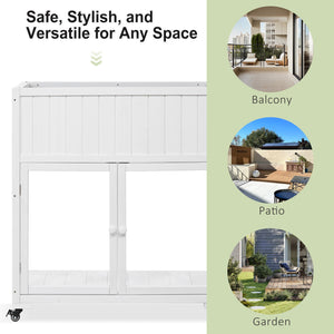 TOPMAX Patio Mini Wood Cold Frame Greenhouse