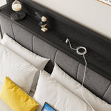 Full Size Bed Frame Storage Headboard with Charging Station