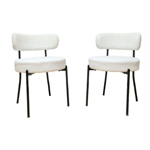 Extendable Dining Table Set With Curved Backrest Upholstered Chairs