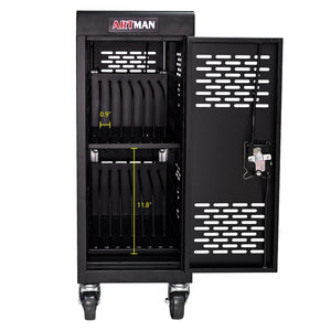 16 Bay Mobile School Charging Cart Station For book, Tablet And Laptop Computer With Power Strip Included