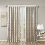 Jacquard lined total blackout rod pocket/back tab curtain panel (only 1 pc panel)