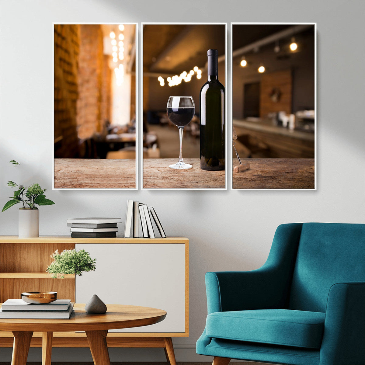 Wine and Bottle Wall Art Canvas Print