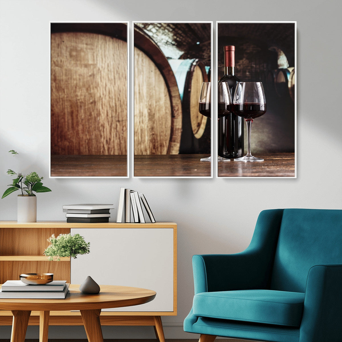 Wine and Barrel Wall Art Canvas Print