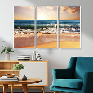 Serene Beach Path Canvas Art, Giclee Canvas Print with