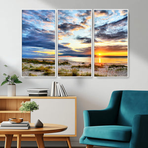 Sunset On The Ocean Wall Art Canvas Print