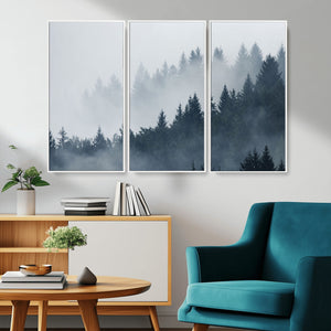Foggy Pine Forest Wall Art Canvas Print