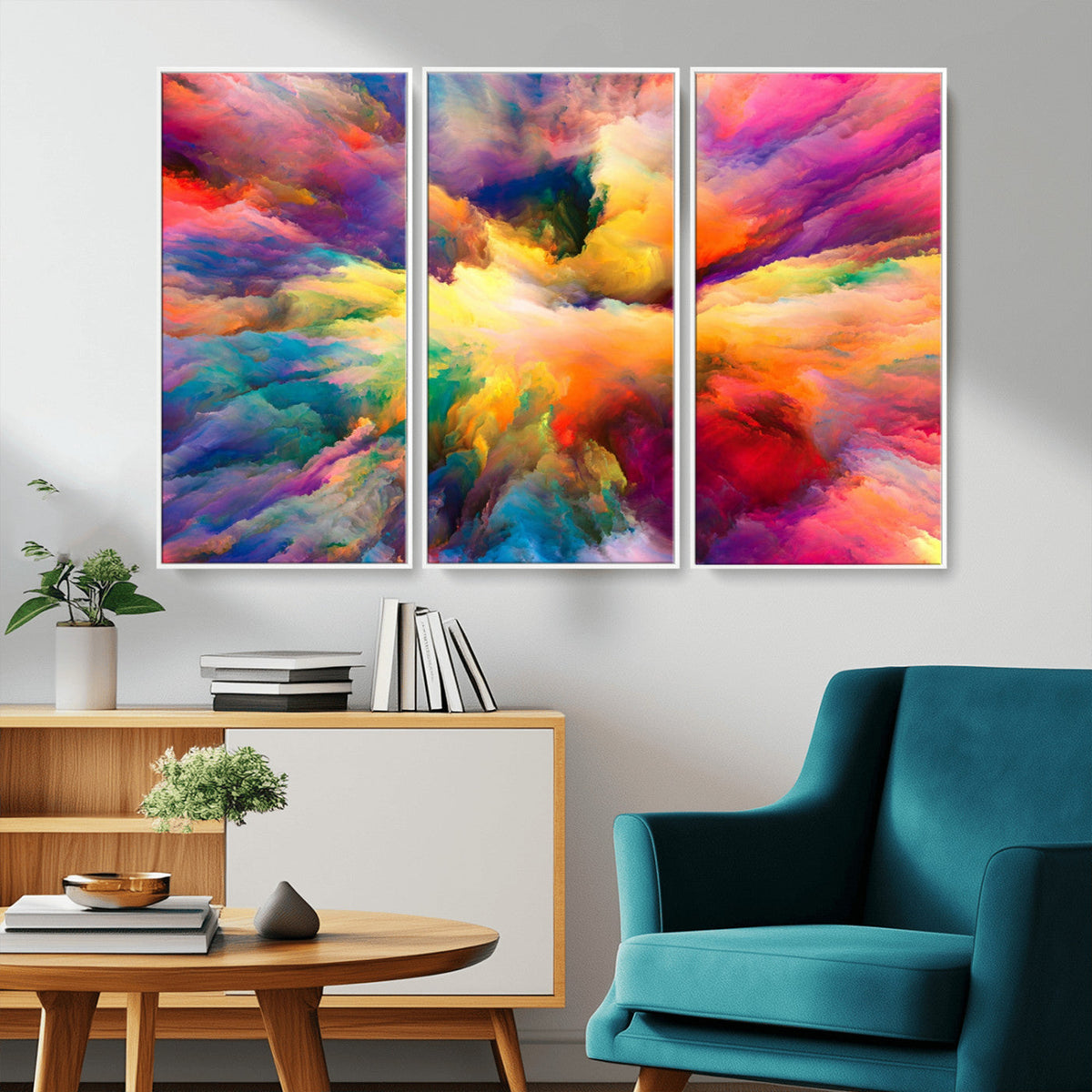Blazing Vibrant Colors Cloud Wall Art Canvas Print