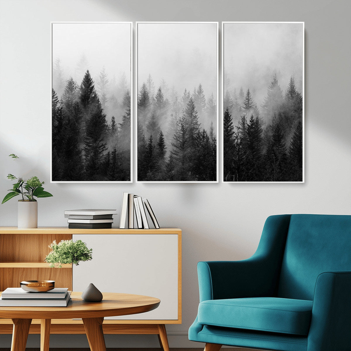 Fogy Forest Canvas Wall Art Print - Mountain Wall Art with