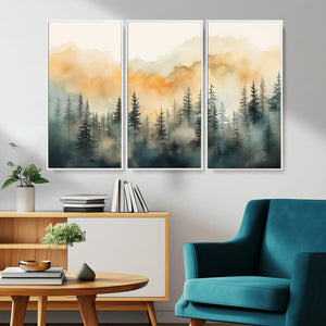 Abstract Forest Print - Mountain Wall Art | Autumn Landscape