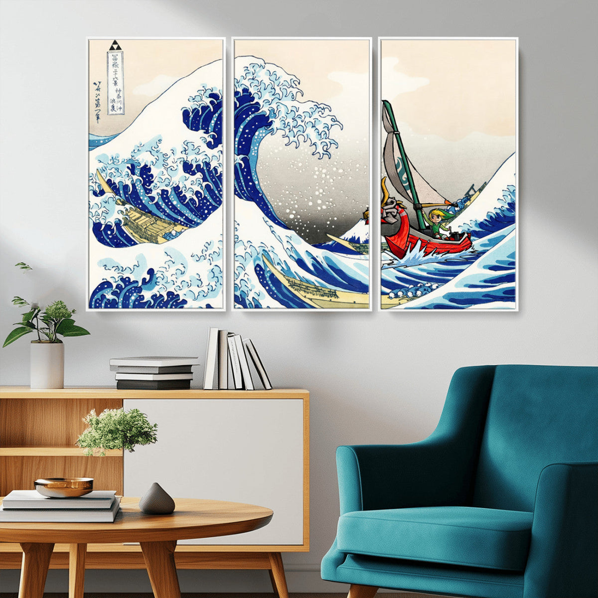Katsushika Hokusai Kanagawa Giant Wave Wall Art Canvas Print