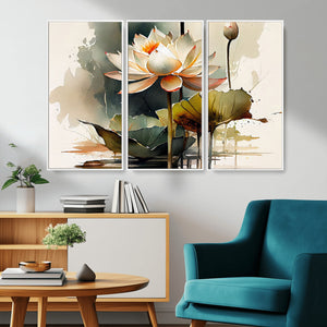 Lotus Flower Watercolor Canvas Print – A Symbol of Serenity