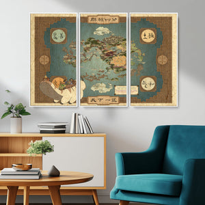 Avatar Wall Art: The Last Airbender Vintage Map - Wall Art